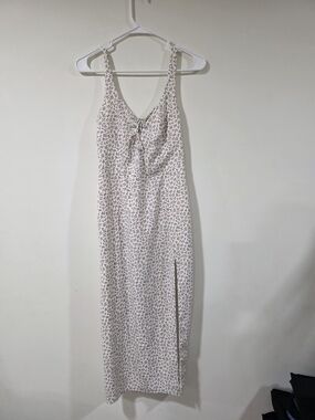 Abercrombie & Fitch Floral White Spaghetti-Strap Maxi Dress, XS